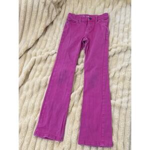 Girls Bright Pink Wrangler Jeans Boot Cut Adjustable Waist Size 10